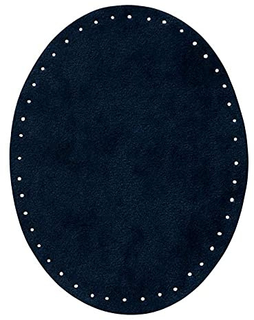 Mono-Quick 100xx 2er Flicken Wildlederimitat, Applikation, Bügelbild, Patch Oval (10049 - Dunkelblau)