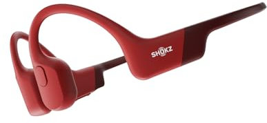 SHOKZ OpenRun Wireless Bone Conduction Headphones, [England Athletics Recommended] Open-Ear Bluetooth Earphones with Mic, Waterproof Sports Headset with 8H Playtime for Running Workout (Solar Red)