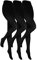 HEAT HOLDERS - 3 Pack Ladies Black Thermal Tights | Opaque Fleece Lined Tights for Winter (L, Black)