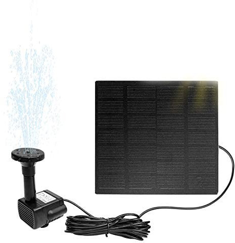 NAIZY Solar Teichpumpe 1,8W Springbrunnen Mehrere Modusoptionen Brunnenpumpe Outdoor Solarpumpe Wasserspiel Gartenbrunnen für Garten Kleiner Teich, Eckig