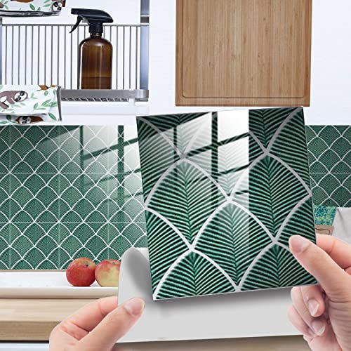 Piastrelle Adesive Cucina Foglie Verde Scuro Pavimento Pvc Adesivo Impermeabili Prova Olio Piastrelle Adesive Bagno Adesivi Murali Cucina Mattonelle Adesive Piastrelle Adesive 25 Pezzi/20x20cm