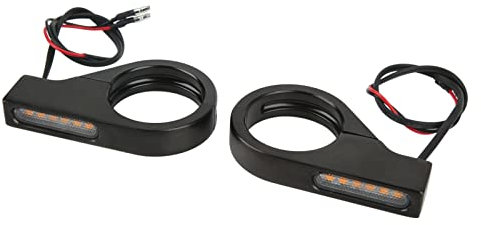 UBEF Clignotant LED de Moto, Coque en Aluminium de Clignotant de Moto, économie d'énergie Lumineuse Universelle 12 V pour Tube de Fourche de 41 Mm (Le noir)