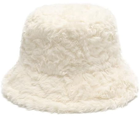 ZLYC Damen Winter Kunstpelz Fischerhut Stricken Bucket Hut