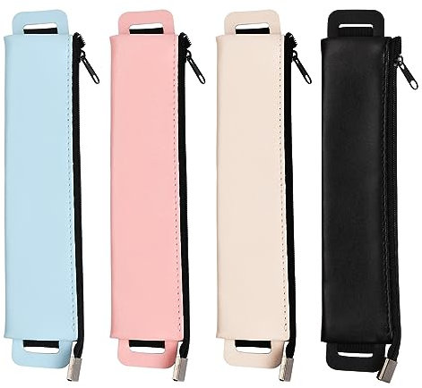 4 Stück Stifthalter Notizbuch Stifttasche PU Leder Stifthalter Tagebuch 22x4,5cm elastisches Band Federmäppchen Hülle Bleistifttasche Organizer für Stifte Stylus Stift Tablets Tagebücher Planer