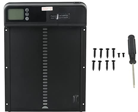 ciciglow Automatische Hühnerstalltür, Wasserdichter Elektrischer Automatischer Hühnerstall-Türöffner, Batteriebetrieben, Automatische Geflügeltür aus Aluminium mit Timer, LCD-Display,
