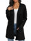 QIXING Womens Cardigans with Pocket Lightweight Long Sleeve Open Front Black Cardigans for Women UK Elegant Casual Ladies Boyfriends Cardigans for Spring Summer Autumn (Black, M)