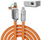 Cable de carga tipo C, cable de carga rápida naranja de 65 W, cable de carga 2 en 1 tipo C, cable de aleación de zinc, cable de carga adaptador C para portátil móvil