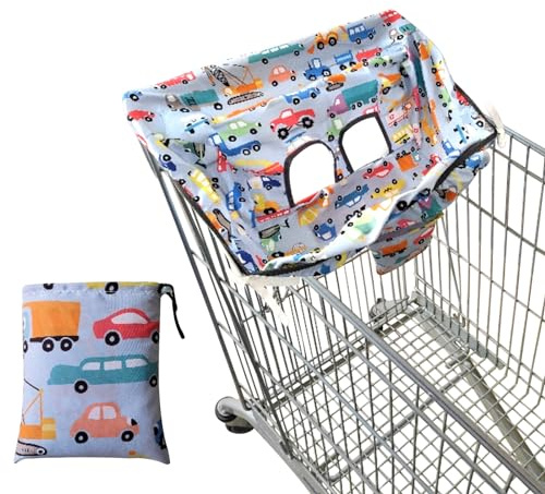 RoxNvm Einkaufswagen-Sitzbezug für Baby, erfrischende und atmungsaktive Hochstuhlabdeckung für Baby, tragbare Baby-Trolley-Sitzabdeckung geeignet für Baby Sommer Verwendung (Autos)