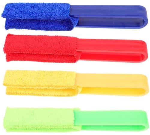 PRETYZOOM 4pcs Blind Duster Window Cleaner Duster Brush with Microfiber Sleeves Cleaning Tools for Vertical Blinds Air Conditioner Dust Ceiling Fans Car Vents Jalousie Dust Collector