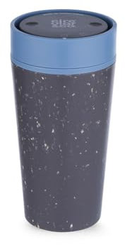 Circular & Co Insulated Reusable Coffee Cup - 12oz/340ml - Medium Travel Mug - 100% Leakproof & Lockable - Push Top, One Hand Open, 360 Drinking Coffee Tumbler - Recyclable - BPA Free,Dishwasher Safe