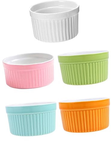 Zerodeko 5 Piezas Cuencos De Para Hornear Moldes Para Pudín De Cuencos Pequeños Para Hornear Aptos Para Horno Para Postres y Dulces