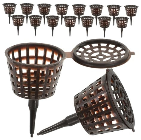 Kisangel 20er-Box Düngerkörbe Bonsai-Erde Pflanzenvermehrungsball Cup Aus Geschlitztem Mesh-Netz Orchideentopf Pflanzendüngerbehälter Bonsai Dünger Körbe Düngerhalter Töpfe Luft Topfpflanze