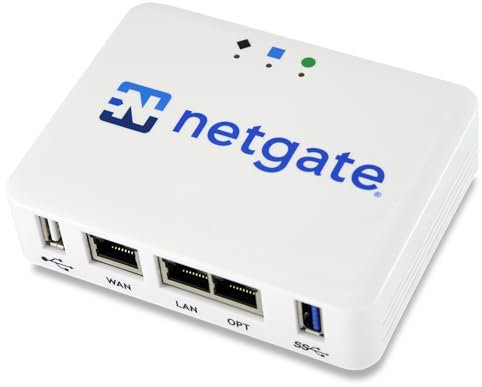 Firewall et routeur VPN PfSense+ Netgate 1100 avec processeur Double cœur Arm Cortex-A53, 1 Go RAM DDR4, 8 Go eMMC, 3 Ports Ethernet 1 GbE, NGFW