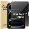 Procase Protector de Privacidad para iPad Pro 11 2024(M4), Protector de Pantalla Templado Cristal Anti Espía para iPad Pro 11 Pulgadas 5.ª Generación