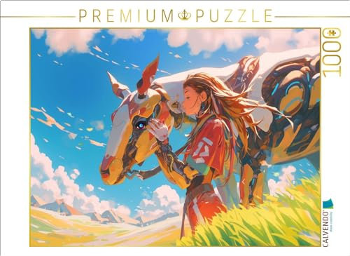 CALVENDO Puzzle Cyborg Reittier im Anime Stil | 1000 Teile Lege-Größe 64 x 48 cm Foto-Puzzle für glückliche Stunden