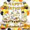 Decoration Anniversaire Chantier, Kit Anniversaire Chantier, Vaisselle Anniversaire Chantier de fête avec ballon de chantier assiettes gobelets serviettes pour 16 personnes