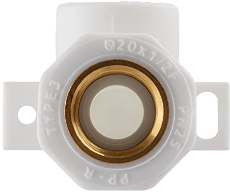PPR Aqua-Plus Wandanschlusswinkel 20mm, 90 Grad- Wandwinkel mit Innengewinde 1/2 Zoll Anschluss, Fusiotherm (Wandanschlusswinkel, 5)