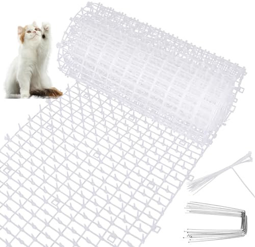 LOPYXBR Griglia per spine contro i gatti, 30 x 400 cm, anti-gatti, tappetino anti-gatti, con punte, colore bianco, per animali e gatti