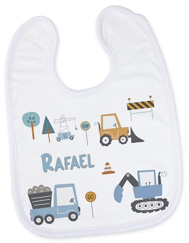 GRAZDesign Lätzchen Baby personalisiert mit Namen - für Junge - Fahrzeuge