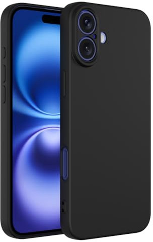 Captor Coque colorée pour Apple iPhone 16 Plus, Coque TPU en Silicone Souple et Mince, Protection Appareil Photo de Haute qualité avec Bord surélevé pour écran et Appareil Photo (Noir)