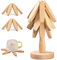 Lxoraziy Tree Shape Trivet Set, 3 Wooden Trivet + 1 Stand, Trivets for Hot Pots and Pans, Foldable Coaster for Hot Dishes Bowl Teapot