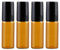 Flacon Roll On Vide, 4pcs Roll On Huile Essentielle Vide, 5ml Bouteil Brun Verre Flacon Roller Rechargeable, Avec Bille en Acier Inoxydable