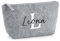 Individuelle Schminktasche aus Filz mit Namen | Personalisiertes Beauty-Accessoire | Geschenk für Damen | Schminktasche Mädchen (Grau, klein)