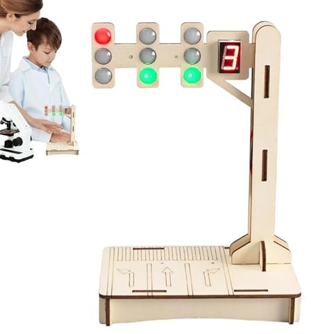 Light Signal Toys, Educational Traffic Light Puzzle, 5,1 x 16,85 cm, langes haltbares Holzmodell, lustiges und interaktives Signal Spielzeug, kognitive für Skill Development