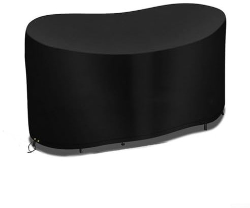 Strapazierfähige, ovale Abdeckung für Terrassentisch, 210D Oxford-Gewebe, Outdoor-Möbelabdeckung, wasserdicht, mit Kordelzug, Gartenmöbelabdeckung für Gartentisch und Stühle (146 x 70 x 80 cm)