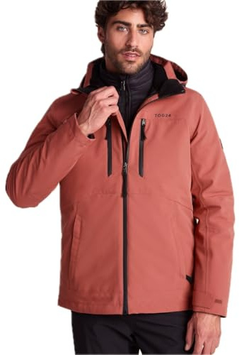 TOG24 Denton 100% Waterproof 3-in-1 Jacket for Men, 2-Piece Set - Outer Waterproof Coat with Hood and Ultra Warm Inner Jacket to Wear Together or Separately