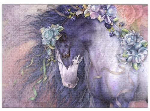 MyPuzzle Frühlingsblühendes Pferd - Laurie Prindle - Premium 500 Teile Puzzle - MyPuzzle Sonderkollektion von Tate & Co Puzzles