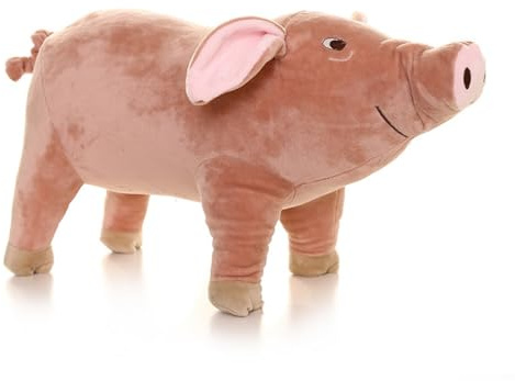 AQCQDQ Schwein Plüschtier, Niedliches Realistisches Plüsch Schweinchen, Stoffpuppe, Geschenk for Kinder Jungen Und Mädchen (25 cm,Rosa)