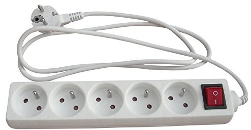 Lot 2 blocs 5x 16A 2P+T avec interrupteur Blanc - Zenitech