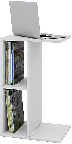 VCM Holz Beistelltisch | Couchtisch schlicht | Maße ca. H. 63 x B. 40 x T. 30 cm | Wohnzimmertisch | Kaffeetisch - Nachto Weiß