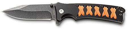 AUSONIA - Coltello Tasca chiudibile lama in acciaio inox manico in alluminio e corda Cm 20