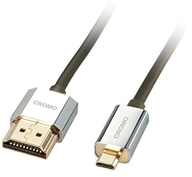 LINDY 41681 CROMO - Slim High Speed HDMI Kabel mit Ethernet - Typ A/D - 1m