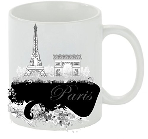 Kaffeebecher Paris Kaffeetasse mit Motiv, Tasse mit Druck, auch individuell mit Spruch, Foto, Wunschtext, Wunschname (Weiß)