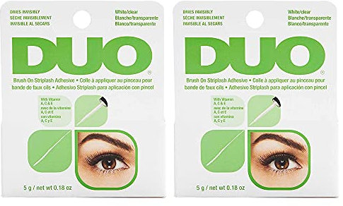 DUO Lot de 2 tubes de colle à cils avec vitamines A, C & E Transparent 5,1 g