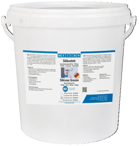 WEICON Silikonfett 5 kg | Schmierstoff für Ventile, Armaturen, Dichtung