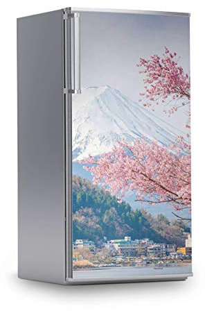 Kühlschrank Sticker I Dekoraufkleber für Kühlschranktür - Aufkleber Folie abwaschbar I Klebefolie Küche - Design: Mount Fuji