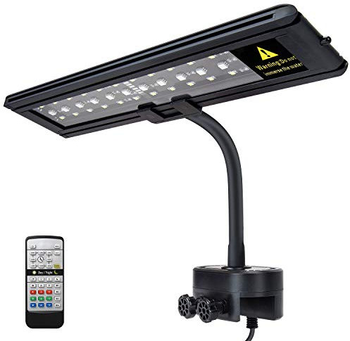 IREENUO LED Aquarium Beleuchtung, Aquarium Klemmleuchte mit Fernbedienung, Aquariumlampe für Reef Coral und Wasserpflanzen