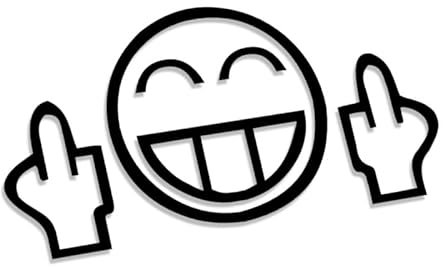 Decus Shop Smiley Fuck You L 0005 (schwarz) // Sticker OEM JDM Style Aufkleber