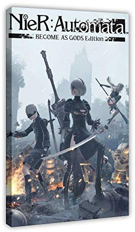 Game 2B NieR 4 Leinwand-Poster, Wandkunst, Deko, Bild, Gemälde für Wohnzimmer, Schlafzimmer, Dekoration, 30 x 45 cm, Rahmen
