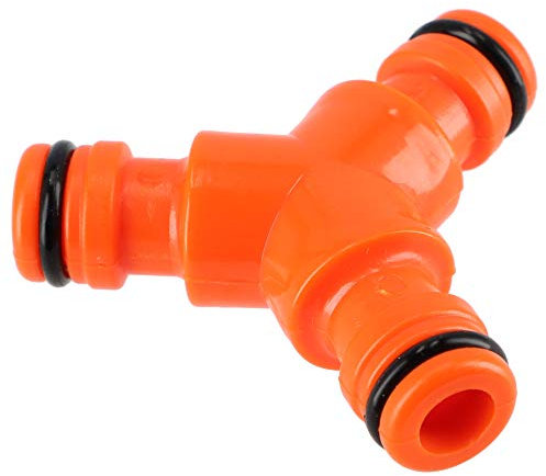 KADAX Dreiwegestück aus Kunststoff ABS, Y-Stück, Schlauchkupplung mit DREI Gewinden, Schlauchverbinder, Schlauchabzweiger, Schlauchverbindungsstück (Orange)