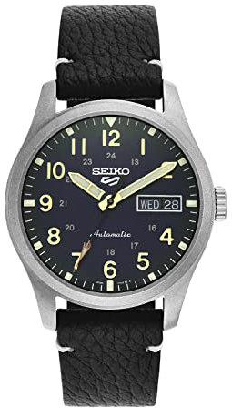 Seiko Herren Analog Automatik Uhr mit Leder Armband SRPG39K1