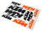 KTM Sticker Aufkleber, Maße 17,2 x 24,8 cm, Bike Industries Logo auf Bogen, Rahmen Aufkleber, Wasserfest, Fahrrad, E-Bike, Rennrad, Orange/Schwarz, 10 Stück