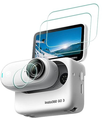 ULBTER Protector Pantalla para insta360 GO 3 【No para Go 3s】【2+2 Unidades】 cristal Templado para insta 360 LCD 0,3 mm Dureza 9H Antiarañazos Antihuellas Antiburbujas Antipolvo