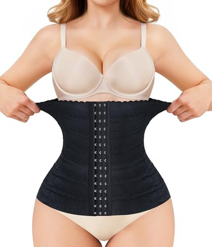 KUMAYES Unterbrust Korsage Damen Waist Trainer Corset Bauchweg Taillenformer Korsett Damen bauchweg Shapewear (Schwarz, 3XL)