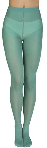 Annes styling Collants unis pour femme 40 deniers mats semi-opaques en microfibre classique Zarra, Verdino, L