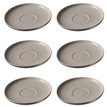 Ritzenhoff & Breker Kaffeeuntertassen-Set Jasper, 6-teilig, ø 15 cm, Grau, Steinzeug